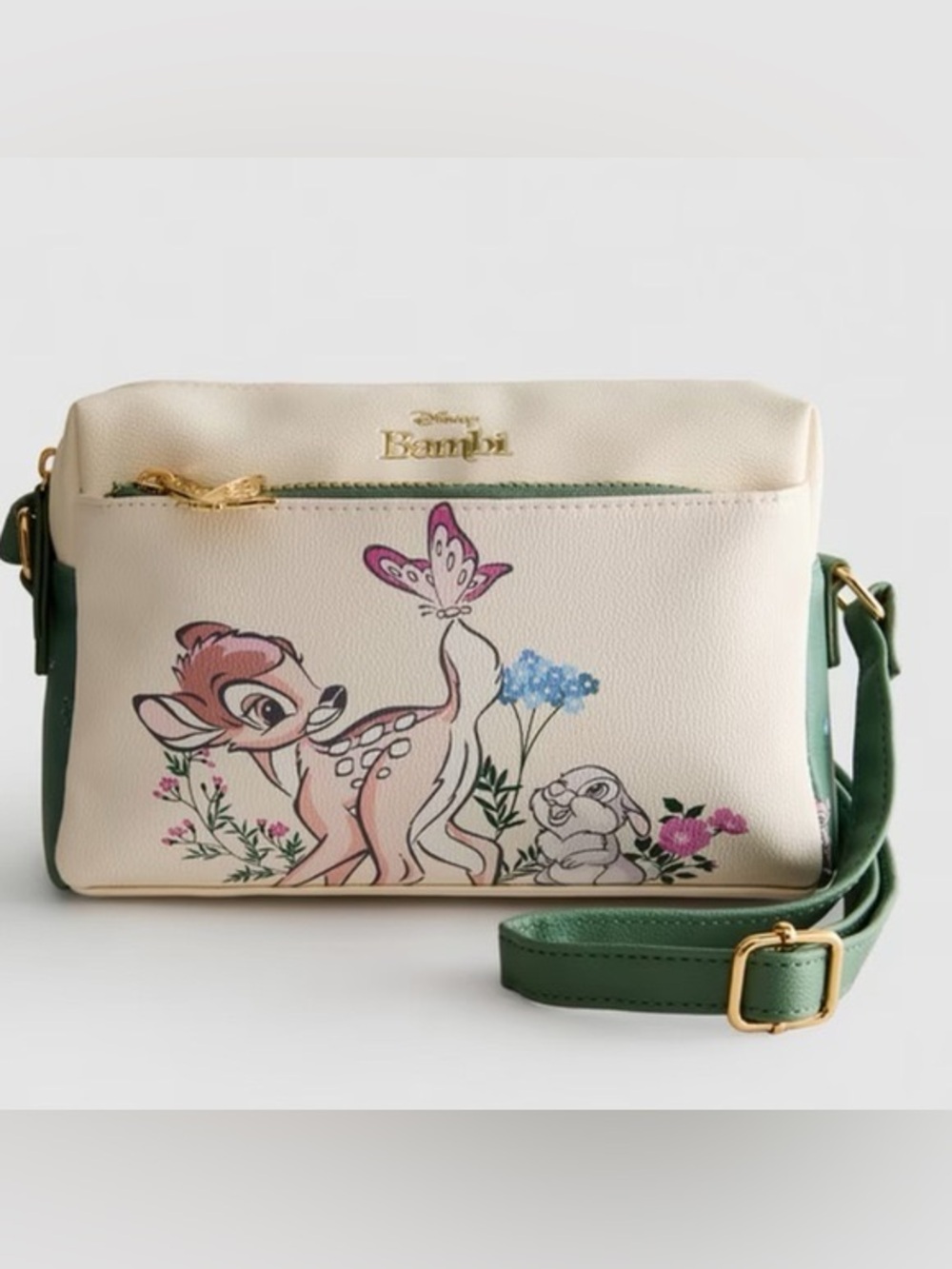 Primark Disney Bambi Cream and Green Crossbody Bag